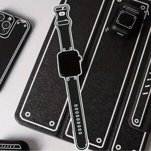 New Black iwatch Bands with White Accents